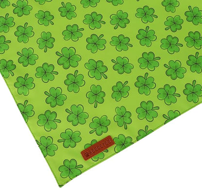 ADOGGYGO St Patrick Dog Bandana 2 Pack, Reversible Shamrock Pet Scarf Bib, Adjustable Fit Green St Patricks Day Bandanas for Extra Large Dogs (X-Large)