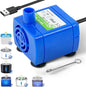 IP68 DR-DC160 Submersible Water Pump Cat Water Fountain Pump for Tritone Ceramic, Stainless Steel, Round Flower Cap Cat Fountains, Automatic Pet Water Dispenser Replacement Pump (No LED & with Brush)