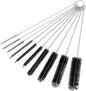 CiaraQ Bottle Cleaning Brushes, 9.8 Inch Nylon Tube Brush Set, Cleaner for Narrow Neck Bottles Cups with Hook, Set of 10pcs