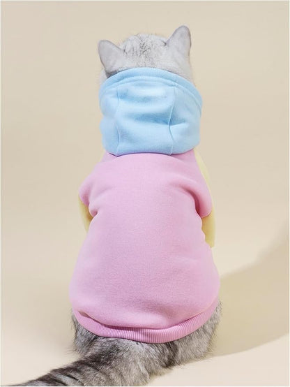 QWINEE Basic Dog Hoodie Sweatshirt Puppy Sweater Warm Cat Costumes Pet Clothes for Chihuahua Puppy Kitten Small Medium Dogs Pink Large