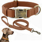 Dog Collar and Leash Set,Leather Silicone Waterproof Odor-Proof Dog Collar and Leash for Medium Dogs, Soft Flexible Dog Collars, Durable Thick Adjustable Pet Collar (Brown, Medium (11.5-18.5" Neck))