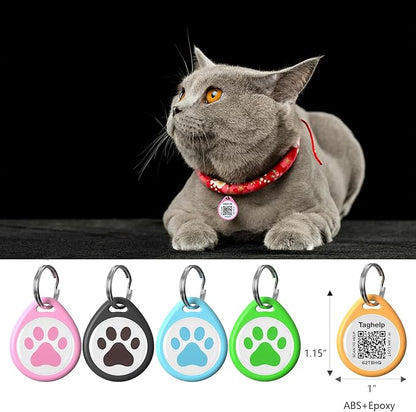 2-Pack QR Code Pet ID Dog cat Tags for Collar Personalized for Cats Online Profile - Scan QR Receive Instant Pet Location Alert Email, Anti-Lost,No Subscription fees (Blue & Pink, for cat - 1")