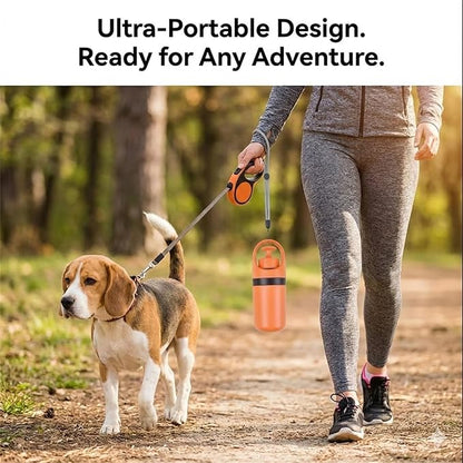 Quick Scoop Poop Scooper, Portable Dog Pooper Scooper, Easy Claw Pick up Tool for Dogs, Leak-Proof Waste Bag Holder for Outdoor Walks (Orange+Orange)