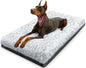 KISYYO Premium Washable Orthopedic Dog Bed – 41" Extra Large Crate Mat with Non-Slip Base, Plush Support for Pets Up to 90 lbs, Grey