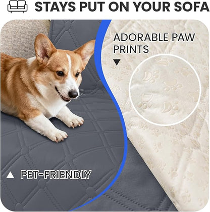 Waterproof Dog Blanket, Non-Slip Soft Pet Bed Cover, Couch Cover for Dogs Washable, Protects Sofa, Furniture, Crate, Car, Tear Resistant Leakproof Pet Blanket (40x50 Inch, Dark Grey)