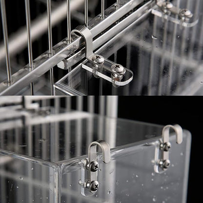 Hanging Bird Bath Cube Bird Bathtub Bath Shower Box Bowl Cage Accessory for Small Bird Canary Budgerigar Parrots Crested Myna Cockatiel
