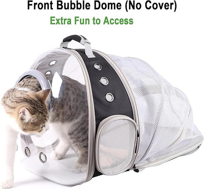 Clear Cat Bubble Backpack, Space Capsule Astronaut Transparent Bubble Dome Pet Carrier Backpack for Kitten Bunny Small Puppies and Animals, Vet Visit Travel Book Bag to Transparent Cat Outdoor