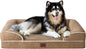 EHEYCIGA Orthopedic Dog Beds for Extra Large Dogs, Waterproof Memory Foam XXL Dog Bed with Sides, Non-Slip Bottom and Egg-Crate Foam Big Pet Couch Bed with Washable Removable Cover, Camel