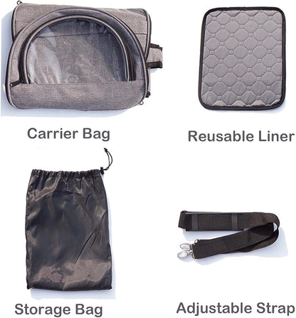 Rabbit Carrier, Small Pet Carriers for Guinea Pig Hamster Bird Bunny Bearded Dragon Kitty, Animal Bag with Stable Handle and Waterproof Pad, Easy Travel and Vet Visit-Small