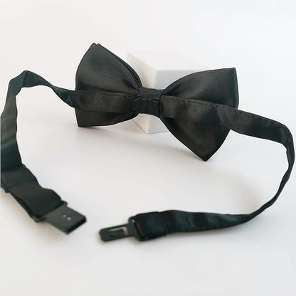 KOOLMOX Light Blue Dog Bow Tie, Black Dog Bowties with Adjustable Collar for Medium Large Dogs Cats Pets Wedding Birthday Graduation Independence Day Homecoming Grooming, 2 Pack, Black and Light Blue