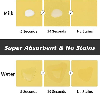 Dog Food Mat - Absorbent Cat Mat for Food and Water, No Stains Pet Feeding Bowl Mat, Easy to Clean Pet Placemats, Quick Dry Dog Water Dispenser Mat for Messy Drinkers | Yellow 12"x 19"