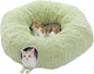 PEQULTI Cat Tunnel with Bed for Indoor Cats, Cat Play Donut Tunnel with Washable Soft Plush Mat, Round Tube Toys Cute Tube for Kittens, Puppies, Rabbits and Ferrets, Green