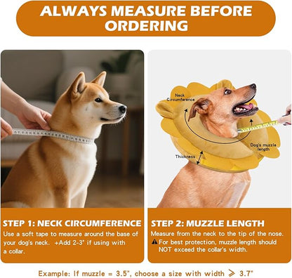 IEUUMLER Inflatable Recovery Dog Collar, Protective Donut Cone, Adjustable Soft Collar for Dog and Cat After Surgery Prevent from Biting & Scratching EU002 - Green Demon XL