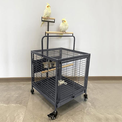 Travel Bird Cage, Easy to Wheel or Carry. Castor Wheels Included