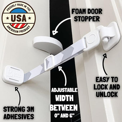 Door Buddy Cat Door Latch & Stopper. Adjustable Dog Proof Door Strap for Cats. Dog Proof Litter Box & Cat Feeder. Simpler Pet Gate Alternative. No Cut Cat Door Interior Door.