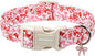 DOGWONG Cute Dog Collar, Pink Bow Pattern Dog Collar, Girl Female Dog Collars with Strong Plastic Buckle for Small Dogs,XS