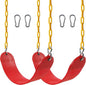 Sunnyglade 2PCS Swings Seats Heavy Duty with 66" Chain, Playground Swing Set Accessories Replacement with Snap Hooks, Support 250lb (2, Red)