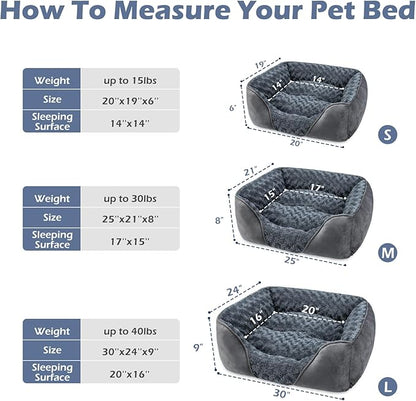 INVENHO Dog Bed Medium Size Dog, Orthopedic Warming Soft Calming Sleeping Puppy Bed Durable Pet Bed with Anti-Slip Bottom