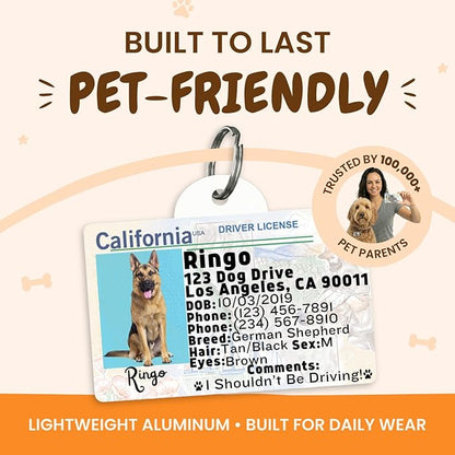 PawFurEver Personalized Dog Driver License ID Tag for Dogs & Cats - Custom Pet License Dog ID Tags Personalized Heavy Duty with Name, Photo & Phone Number, 50 States + DC (Southdakota, Wallet Card)