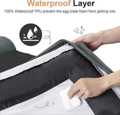 Large Dog Bed Orthopedic Washable: Beds Bolster XL Bed Big XLarge Dogs Memory Foam Sofa Couch Waterproof Removable Cover - Dark Grey