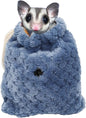 Sugar Glider Bonding Pouch Carrier Bag, Small Animals Sleeping Pouch Bag with Breathable Vent and Drawstring, Portable Travel Bag for Sugar Glider Rat Squirrel Guinea Pig Birds Parrot (Blue)