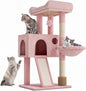 36-Inch Cat Tree for Small Cats, Multi-Level Cat Tower with Scratching Posts, Hammock, Cozy Condo & Scratching Board, Soft Pink Cat Furniture for Indoor Use