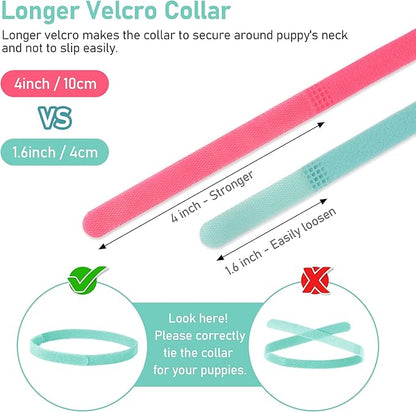 GAMUDA 15Pcs Newborn Puppy Collars, Super Soft Nylon Adjustable Whelping ID Bands, Assorted Colors Litter Identification Set (15Pcs)
