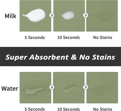 Dog Food Mat - Absorbent Cat Mat for Food and Water, No Stains Pet Feeding Bowl Mat, Easy to Clean Pet Placemats, Quick Dry Dog Water Dispenser Mat for Messy Drinkers | Paw Green 24"x36"