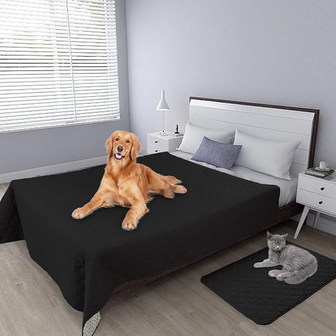 Easy-Going 100% Waterproof Dog Bed Cover, Non-Slip Pet Blanket for Furniture, Washable Couch Cover, Repleasement Sofa Cover (52X82 in,Black)