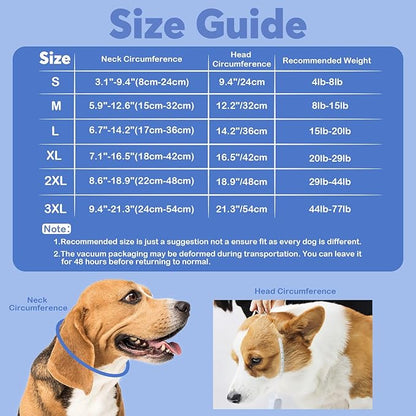 IDOMIK Dog Recovery Collar, Waterproof Soft Dog Cone After Surgery, Comfy Protective Elizabethan Collar Alternative for Dogs Cats, Adjustable Pet Neck Donut Cone Anti-Licking Biting Wounds,Navy,XL