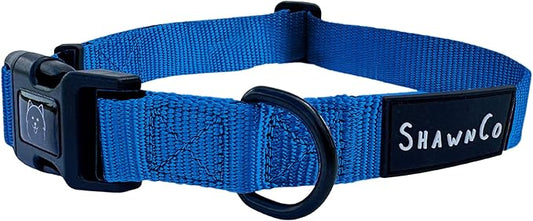 ShawnCo Dream Walk Dog Collar- Premium, Adjustable and Comfortable Pet Collar for Small, Medium, Large and Extra Large Dogs (Electric Blue,L)