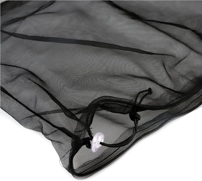 Bird Cage Seed Catcher, Large Airy Gauze Seeds Bird Cage Cover Guard Adjustable Bird Cage Cover Birdcage Seed Feather Catcher Universal Birdcage Parrot Bird Nylon Mesh Net Cover(L-118x16 in, Black)