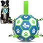 QDAN Dog Toy Balls, Dog Soccer Ball with Straps, Outdoor Dog Toys, Pet Training Soccer for Medium Large (6 Inch)