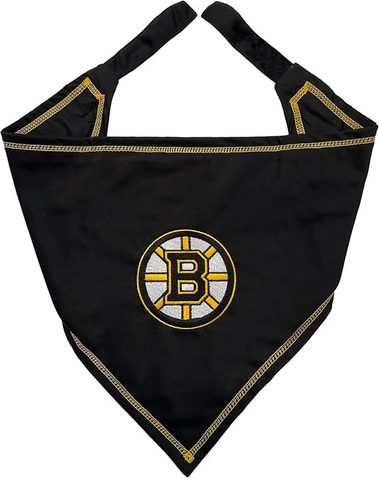 Pets First NHL Boston Bruins TIE Bandana, Size Large/X-Large. Dog Bandana Scarf Bib for Pet Cat Dog. The Ultimate Game-Day, Party Bandana