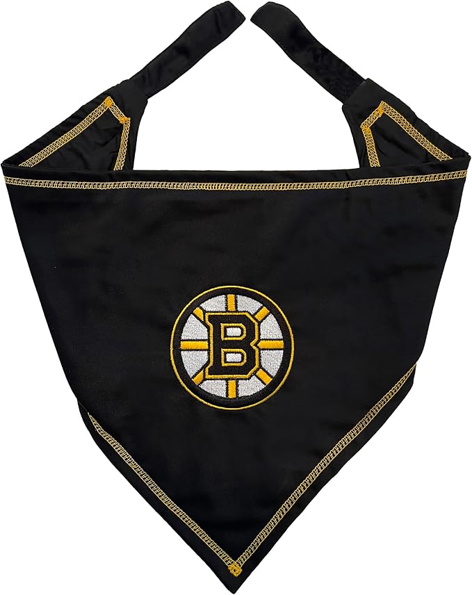 Pets First NHL Boston Bruins TIE Bandana, Size Small/Medium. Dog Bandana Scarf Bib for Pet Cat Dog. The Ultimate Game-Day, Party Bandana