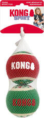 KONG Holiday Sport Balls 2-pk Assorted - for Large Dogs