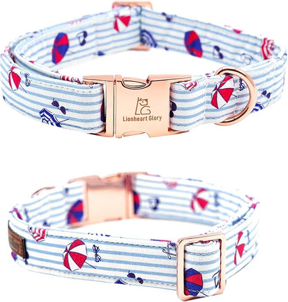 Lionheart glory Dog Collar, Dog Collar with Bow, Summer Stripe Boy Dog Bowtie Collar Cute Pet Collar Gift for X-Small Puppy and Cat