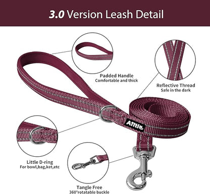 AIITLE Escape Proof Dog Harness - Xmas Step in Adjustable Dog Harness No Choke Over with Breathable Mesh and Quick-Release Buckle - Outdoor Walking, Training for Medium Dogs Burgundy XL
