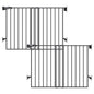 Babelio Baby Gate for Stairs, Kitchen & Doorways, No Bottom Bar| Easy Installation| One-Handed Operation| Auto-Close| Hardware Mount (Drill Needed) Safety Dog Gate (Black - 2 Pcs, 26-43" W, 28" H)