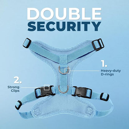 Voyager Step-in Pet Harness - All Weather Mesh, Adjustable Step in Harness for Cats and Dogs by Best Pet Supplies - Baby Blue, XS