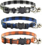 Breakaway cat Collars with Bell, Set of 3, Durable & Safe Cute Kitten Collars Safety Adjustable Kitty Collar for Cat Puppy 7.5-11in (Black,Blue,Orange)