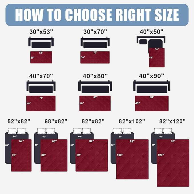 Smiry Waterproof Dog Bed Cover Blanket 68x82, Soft Reversible Pet Blanket, Washable Leakproof Cats Dogs Couch Cover for Sofa, Couch, Furniture, Wine Red/Beige