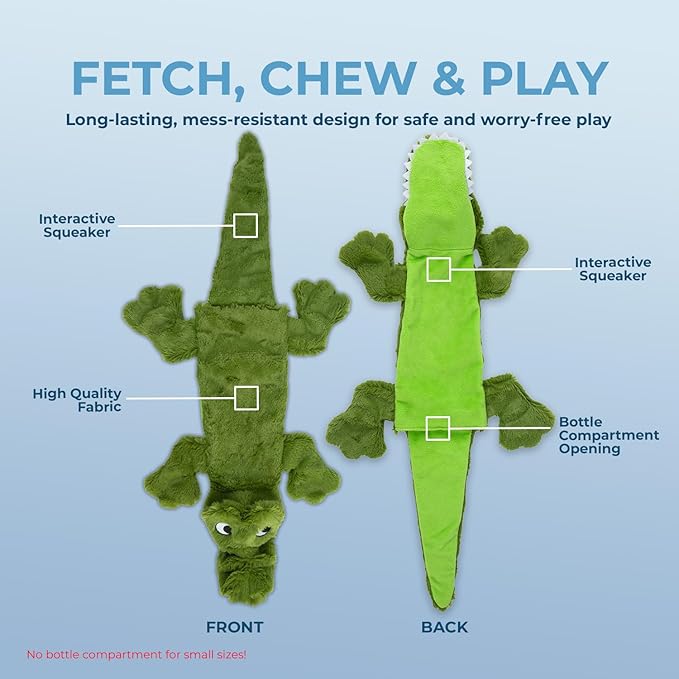 Best Pet Supplies Squeaky Dog Toys with Soft Durable Fabric for Small, Medium and Large Pets Interactive Toy for Indoor Play, Supports Active Biting and Play - Duck & Alligator, Small