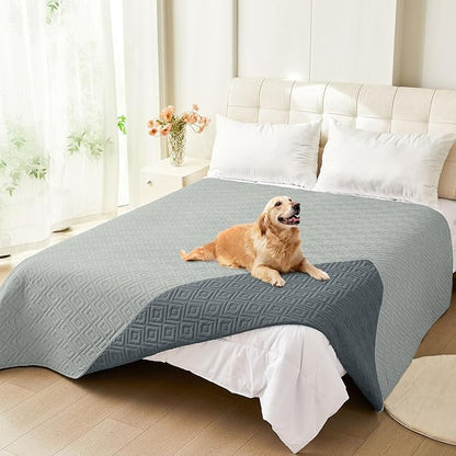 hyha Waterproof Dog Blanket, Soft Pet Bed Blankets, Waterproof Sofa Couch Cover for Dogs Washable, Reversible Pet Couch Covers for Sofa Furniture (68x82 Inch, Grey/Dark Grey)