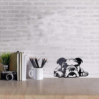PHJYMXZSNA Black 3D Dog Head Decor Metal Bulldog Wall Sculpture Unique Modern Pet Art Portraits Suitable for Decorating Outdoor Courtyards, Living Rooms, Offices