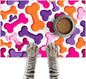Colorful Dog Bone Pattern Pet Food Mat for Dog Food and Water Bowl Pet Feeding Bowl Mats for Pet Feeding Areas Funning Easy Clean Fast Dry Cat Water Bowl Mat 24" x 16"