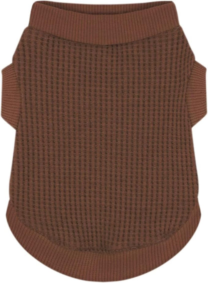 Cozy and Functional Dog Shirts for Small Puppies: Stretchable Brown Attire with Easy-On Design, Ideal for Chihuahuas and Yorkies - Enhance Comfort and Playfulness on Chill Days Small