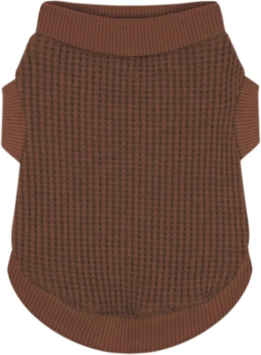 Cozy and Functional Dog Shirts for Small Puppies: Stretchable Brown Attire with Easy-On Design, Ideal for Chihuahuas and Yorkies - Enhance Comfort and Playfulness on Chill Days Medium