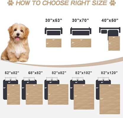 Smiry Waterproof Dog Bed Cover Blanket 68x82, Soft Reversible Pet Blanket, Washable Leakproof Cats Dogs Couch Cover for Sofa, Couch, Furniture, Camel/Beige