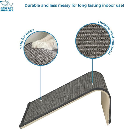 Best Pet Supplies Catify Cat Scratcher, Fun Interactive Scratchers, Posts, Poles, Claw Safe, Furniture Saver Indoor Play Support Natural Cat Behaviors Heavy Duty - Ramp (Gray)